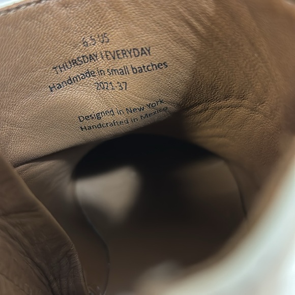 Thursday Boot Company Downtown Leather Beige Ankle Boots - Picture 12 of 14